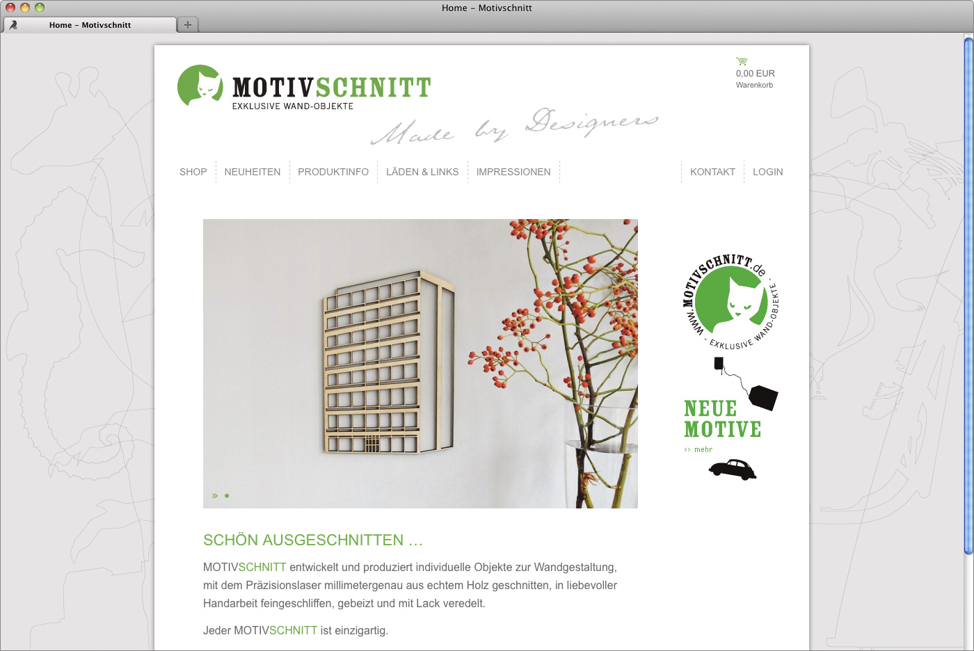 Motivschnitt-Webshop-Startseite