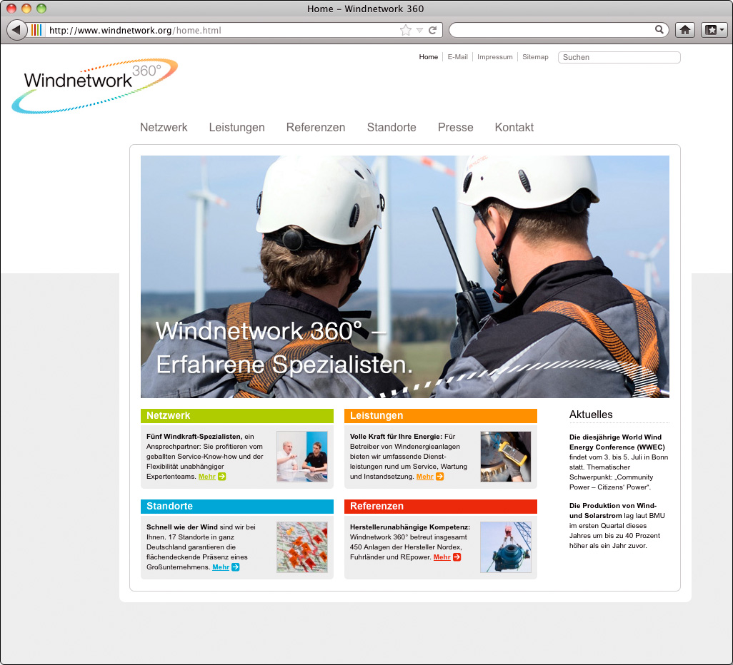Webauftritt www.windnetwork.org